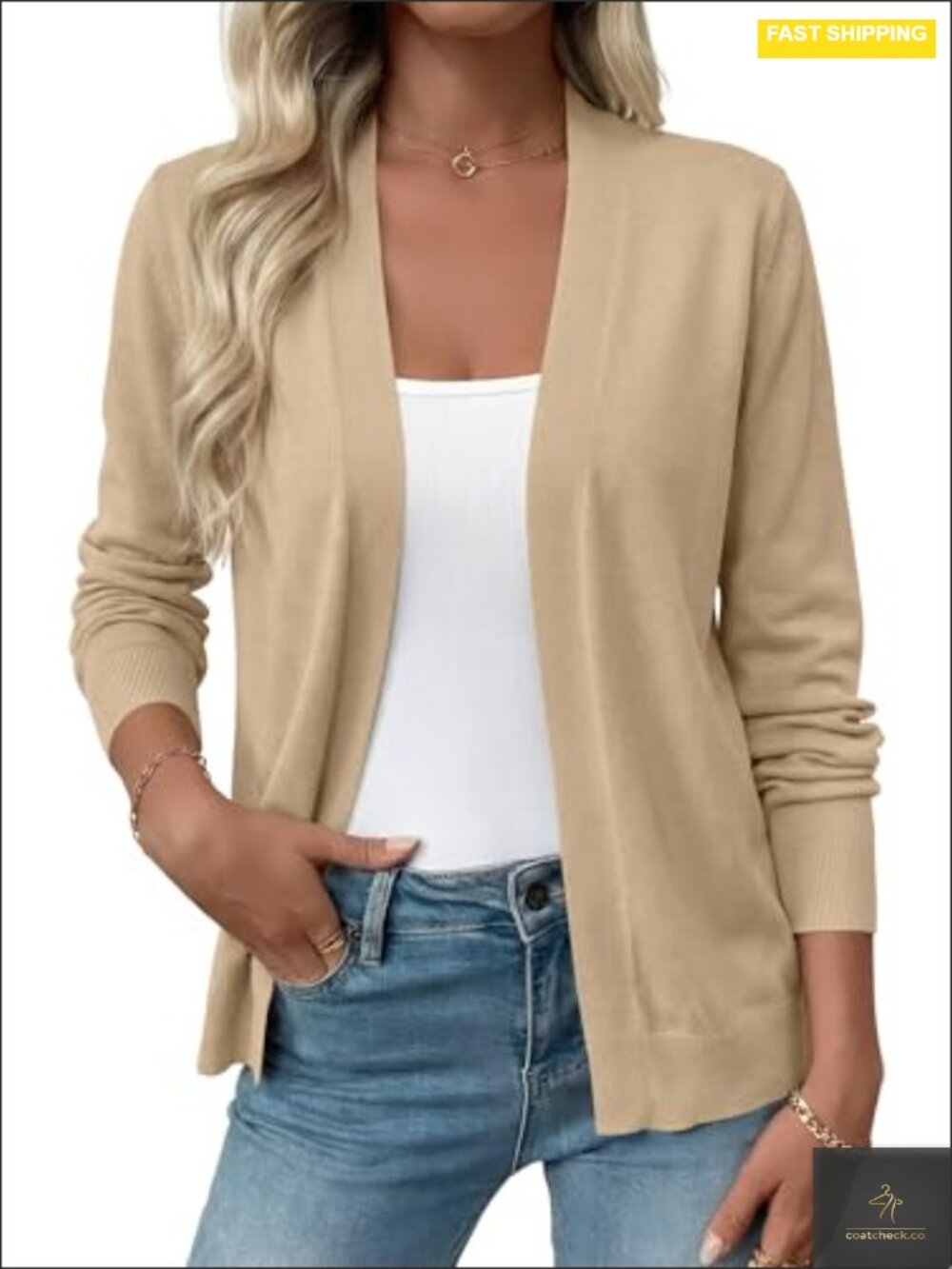 Lightweight Cardigan Sweater Long Sleeve Open Front Shrug with